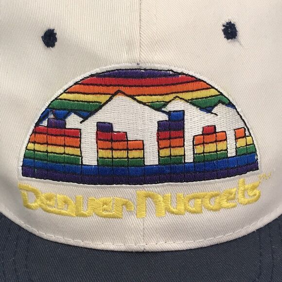 VTG Denver Nuggets Skyline Rainbow Block Logo Snapback Hat Drew Pearson (H12) - Picture 2 of 10
